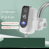 3000W electric instant hot water faucet with LED display for kitchen and bathroom