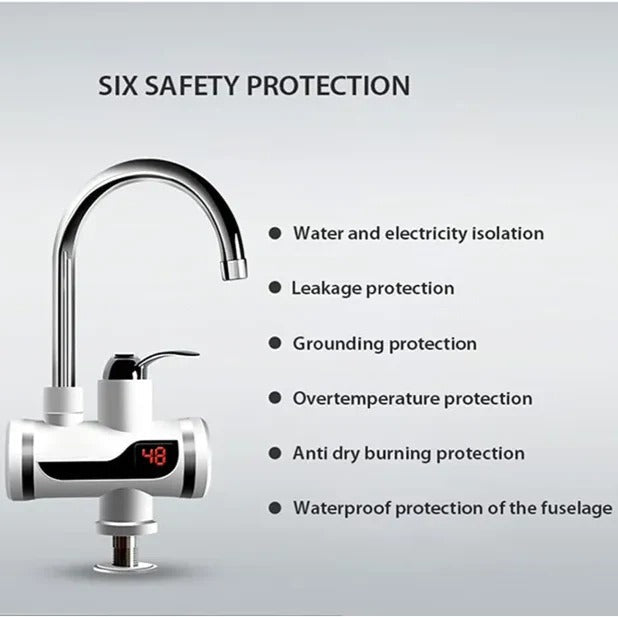 2500W Tankless Instant Hot Water Faucet with LED Display